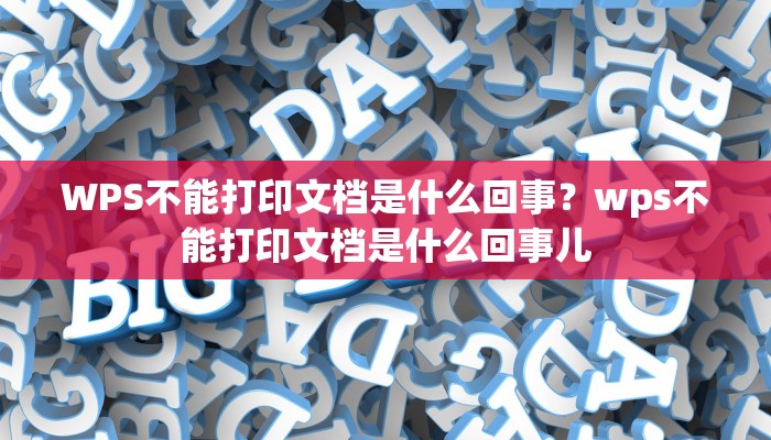 WPS不能打印文档是什么回事？wps不能打印文档是什么回事儿