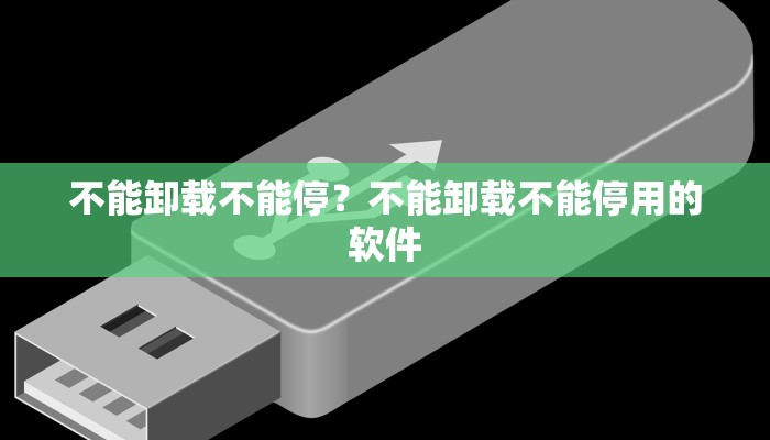 不能卸载不能停？不能卸载不能停用的软件