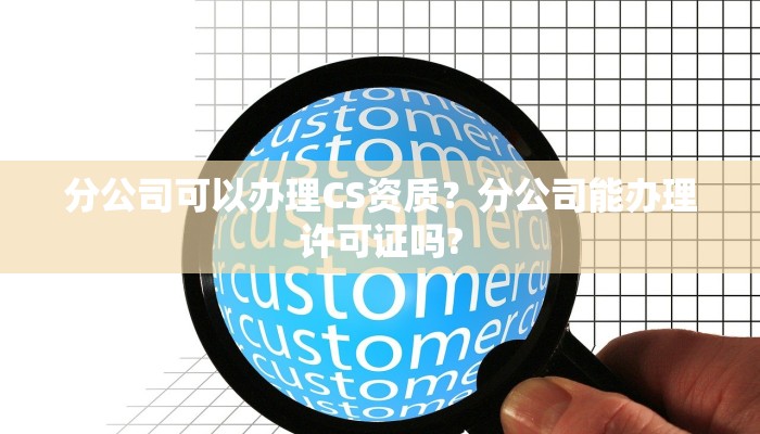 分公司可以办理CS资质？分公司能办理许可证吗?