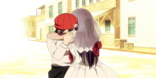 Fuko hugging a zombie