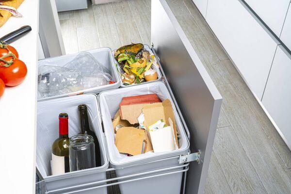 Use a good separating bin for organic, recyclables, and black bin waste indoors.