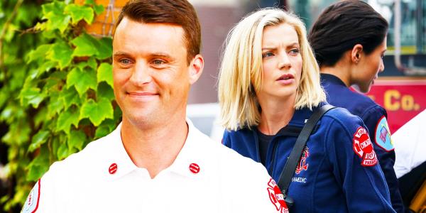 Chicago fire Casey and Brett looking in opposite directions