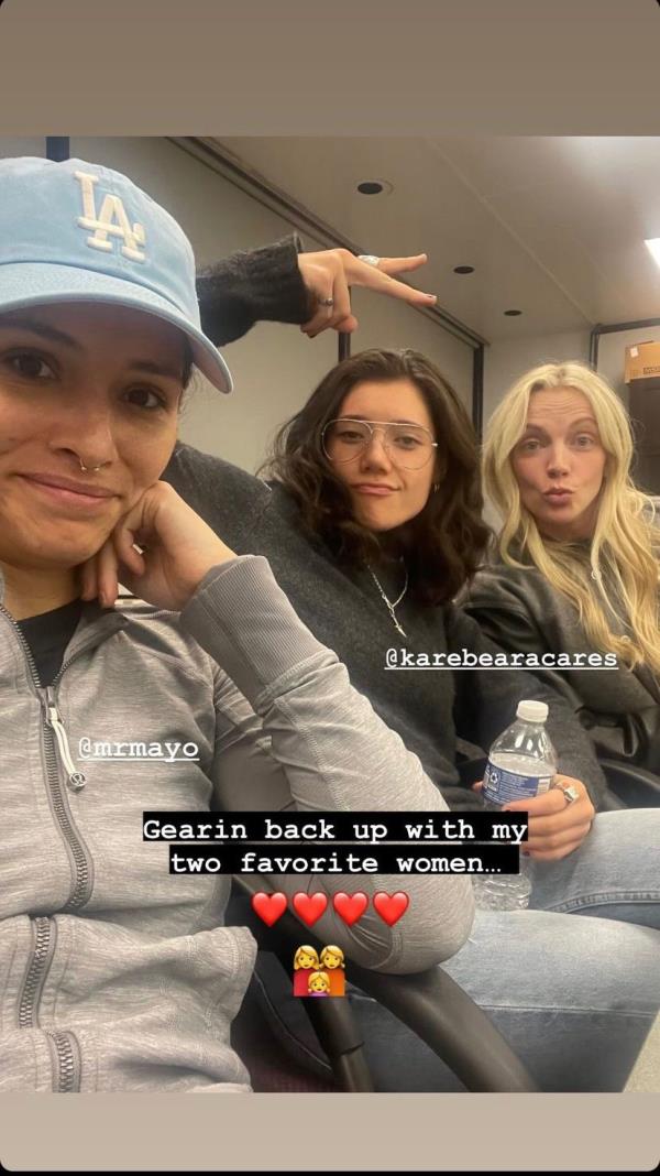 Miranda Mayo, Hanako Greensmith, and Kara Killmer during Chicago Fire season 12 pre-production Instagram photo