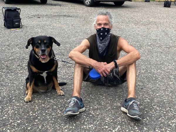 Robert Skafte with his dog Sammie