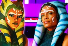 Ahsoka the White in the foreground, young Ahsoka in the background