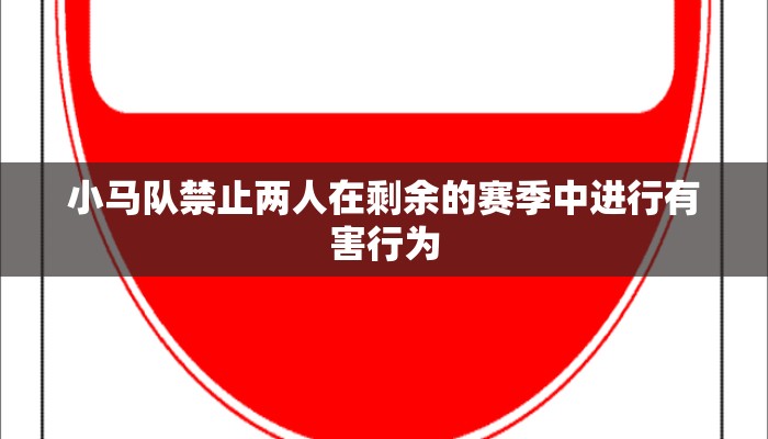 小马队禁止两人在剩余的赛季中进行有害行为