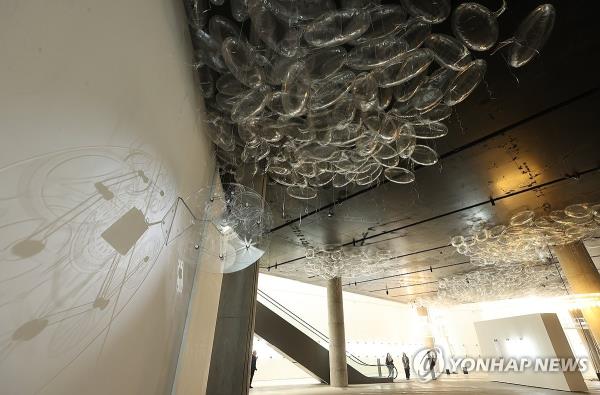 Works by artist Philippe Parreno are on display at the Leeum Museum of Art in Seoul on Feb. 26, 2024 (Yonhap) 