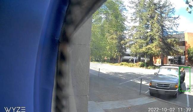 A screenshot from surveillance video showing the attack on a 67-year-old motorist in Santa Rosa Sunday, Oct. 2, 2022. (Santa Rosa Police Department)
