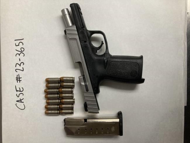 James Francis Johnson, 48, of Petaluma was arrested Saturday in Steamer Landing Park and is facing charges of carrying a loaded firearm in a public place, using a large capacity magazine, resisting an officer and violation of probation. (Photo: Petaluma Police Department)