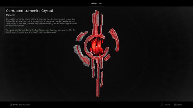 Corrupted Lumenite Crystal summary in Remnant 2