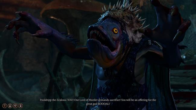 Baldur's Gate 3 Festering Cove Pooldripp the Zealous Speaking