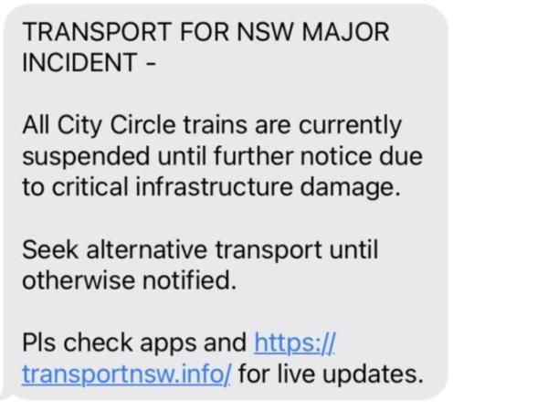 text prevew for commuters on.
