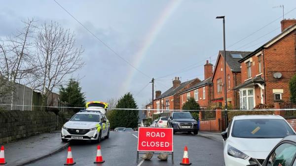 A police cordon on Scott Road, Burngreave, after a 46-year-old man died and several others were injured after a car hit a crowd of people during violence in Sheffield. A 23-year-old man has been arrested on suspicion of murder and a 55-year-old man on suspicion of attempted murder, South Yorkshire Police said. Picture date: Thursday December 28, 2023. See PA story POLICE Burngreave. Photo credit should read: Dave Higgens/PA Wire
