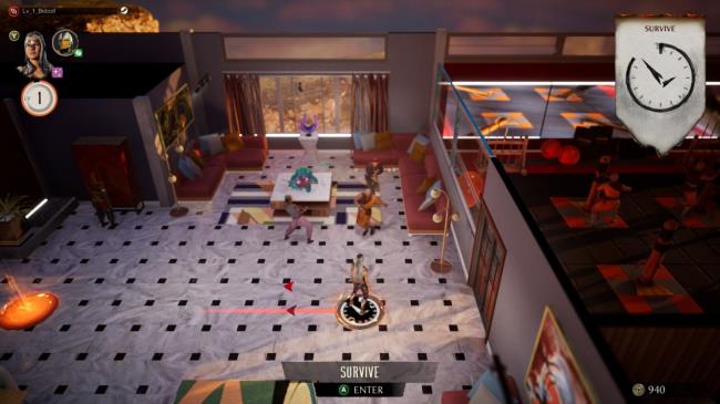Sindel going through Cage's Mansion during Invasion Mode in Mortal Kombat 1.