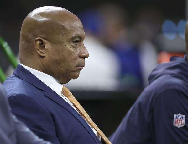 Bears President/CEO Kevin Warren watches from the bench before a game against the Saints on Nov. 5, 2023, at the Superdome in New Orleans.