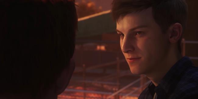 Peter's new face in Spider-Man 2.